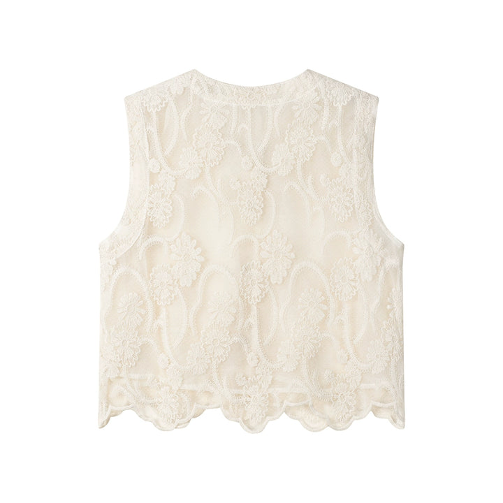 Lace Embroidered Chinese Style Vest