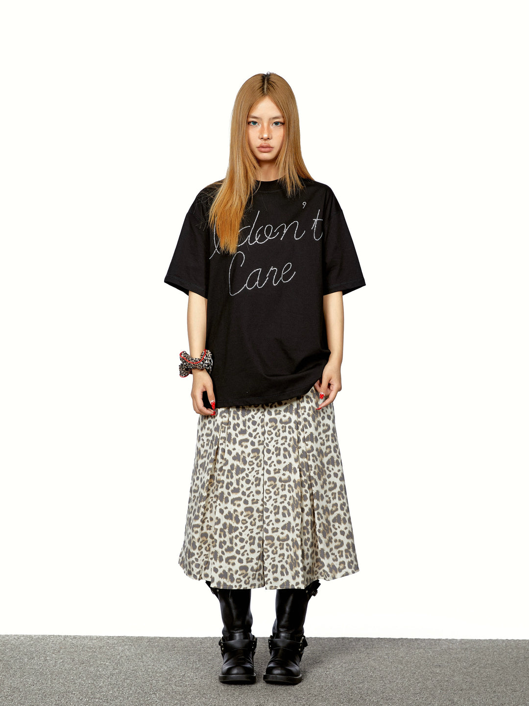 T-shirt à manches courtes ample avec motif lettre 