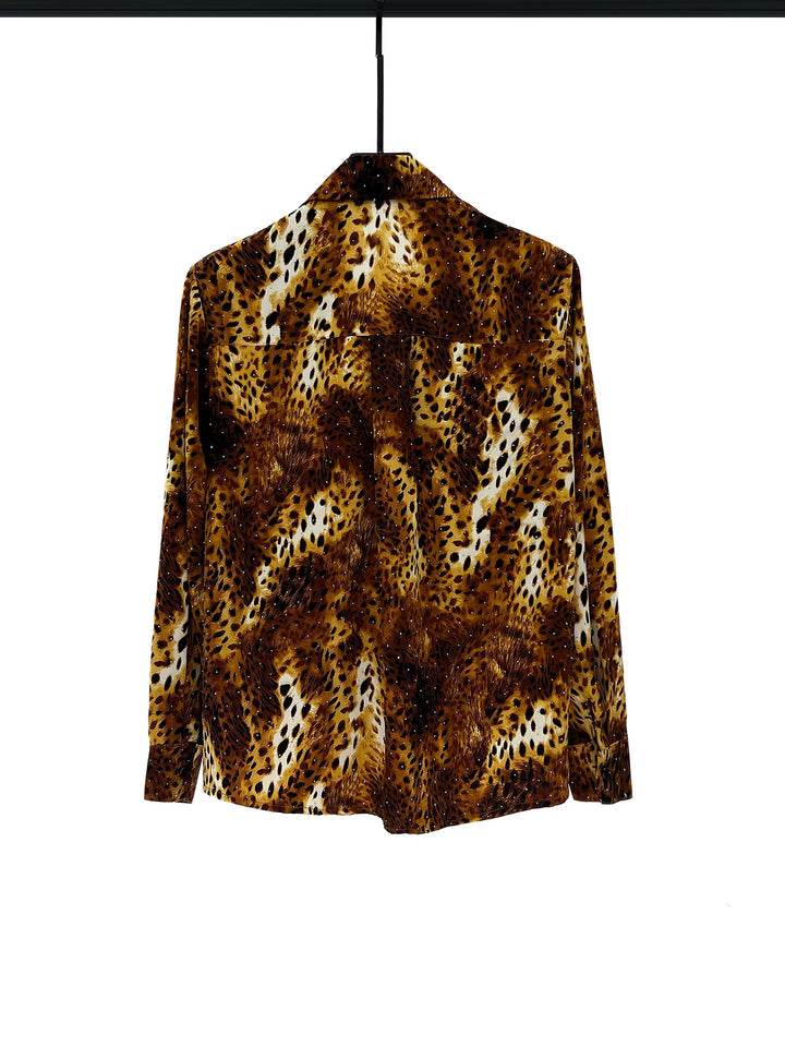Leopard Print Long Sleeve Loose Shirt
