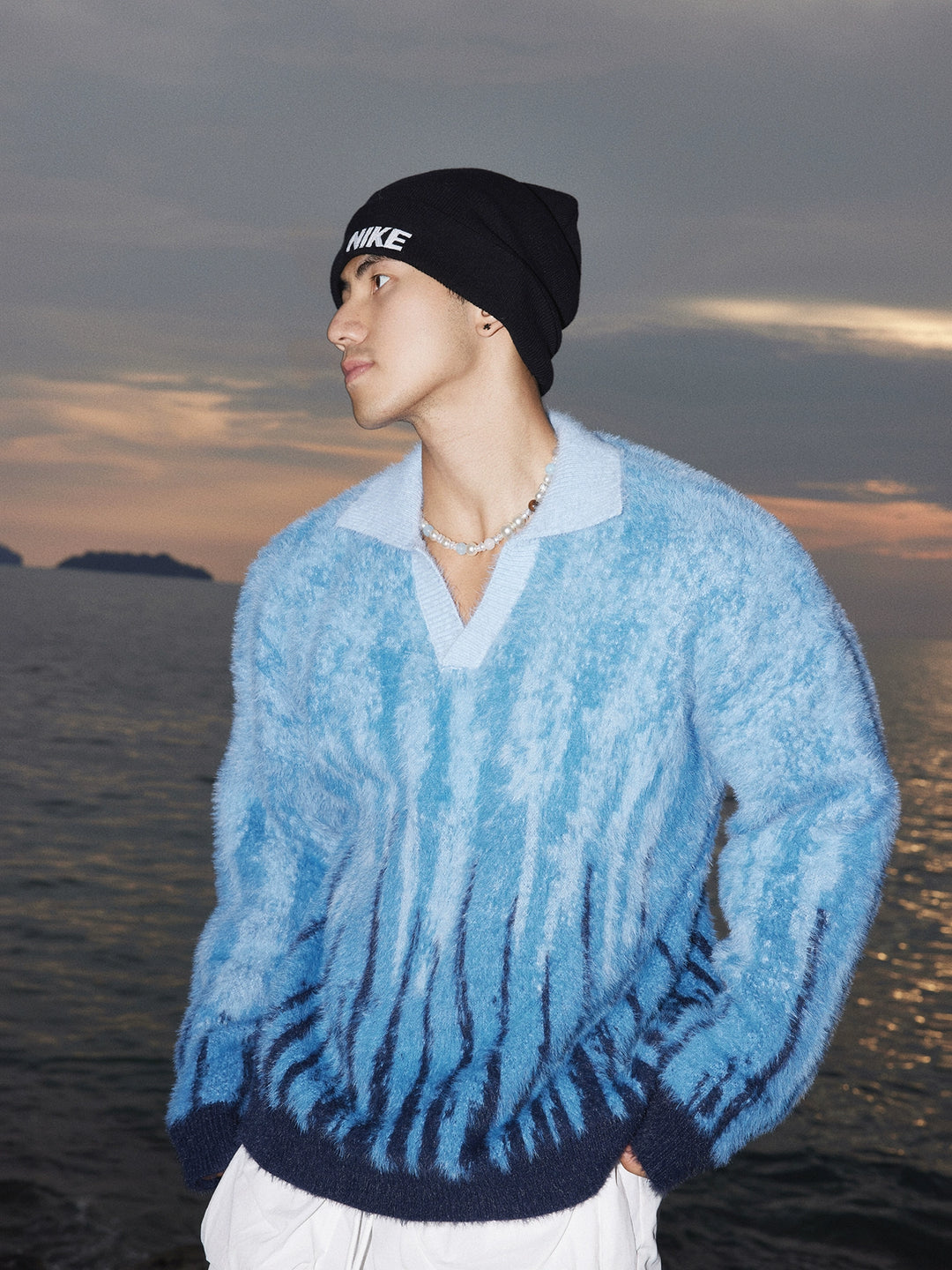 Retro Knit Loose Lapel Sweater