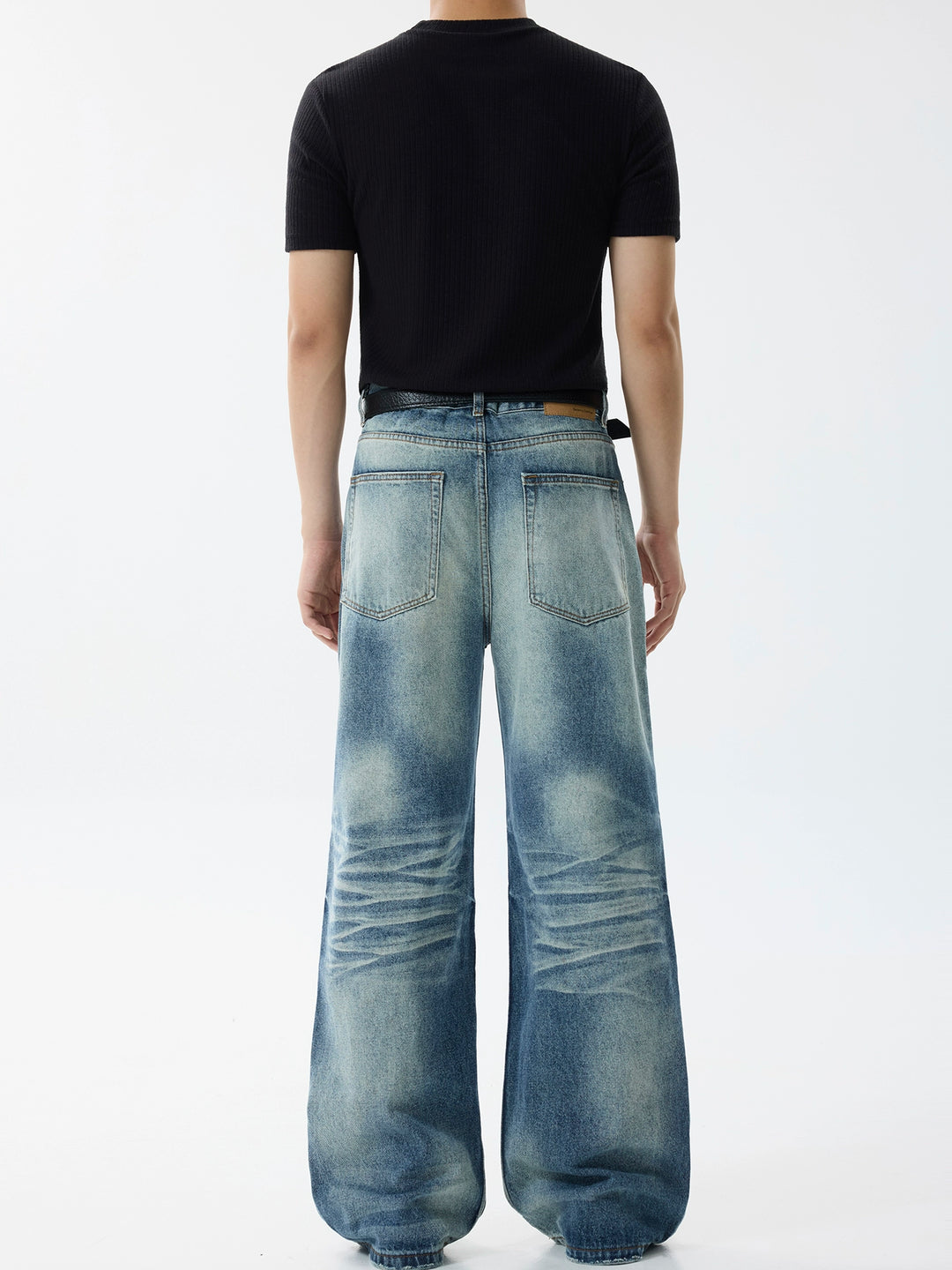 Jeans baggy évasés délavés rétro 