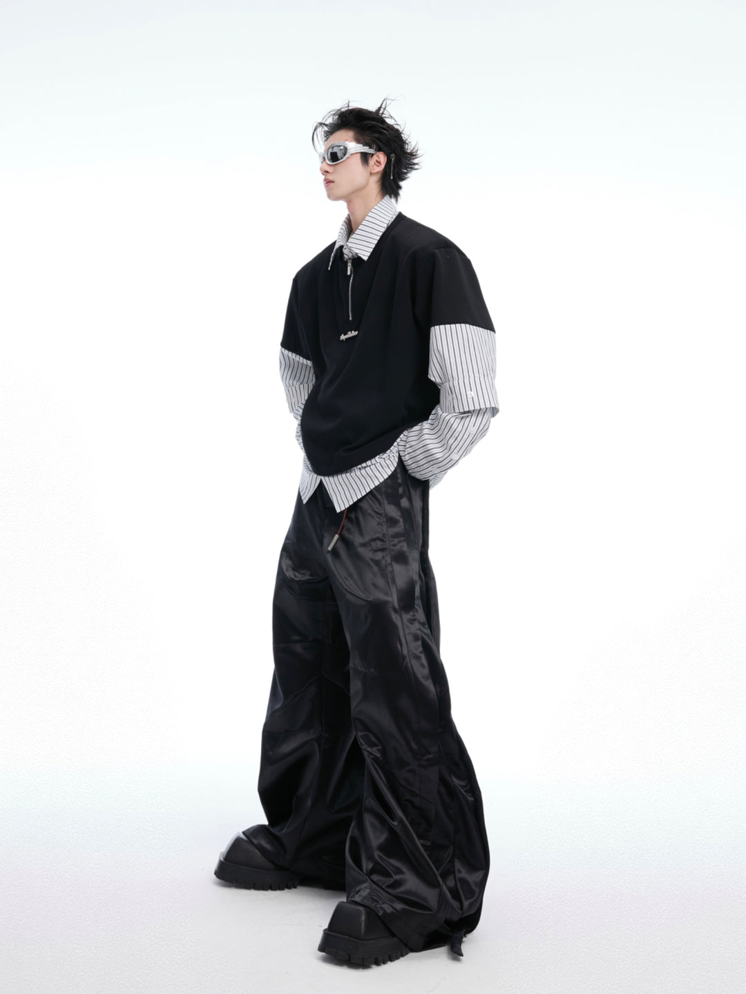 Patchwork Lapel Pullover