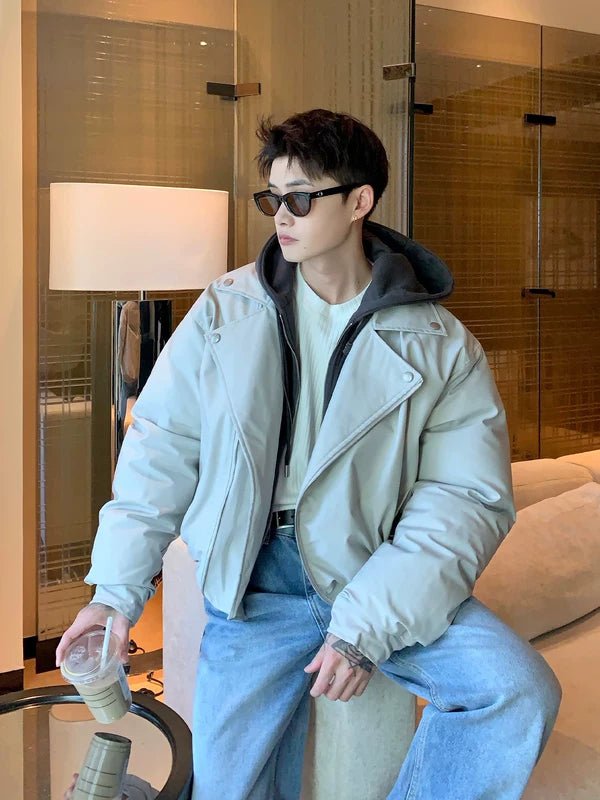 Veste matelassée à capuche superposée en fausse fourrure surdimensionnée 