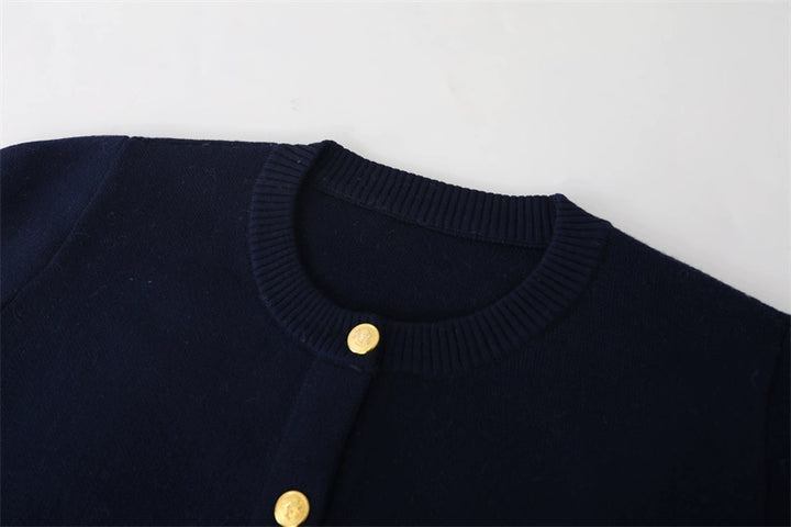 Badge Embroidery Knitted Cardigan