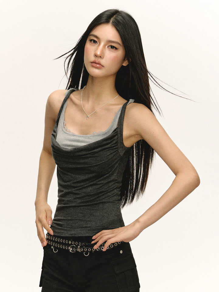 Retro Slim Fit Layered Camisole Top
