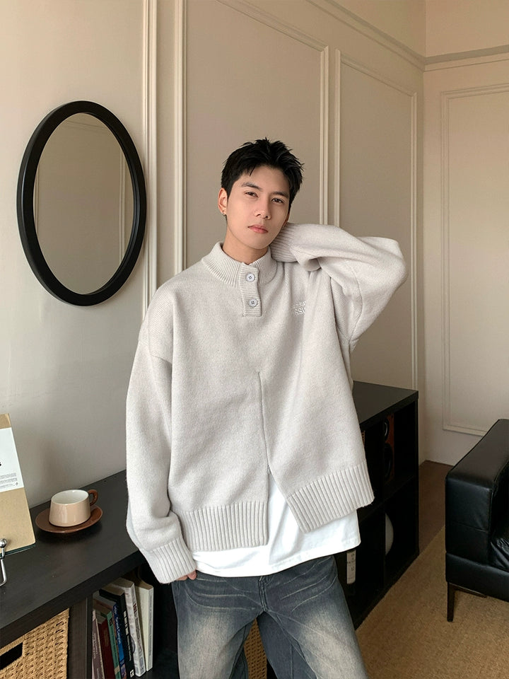 Knitted Half-High Collar Sweater