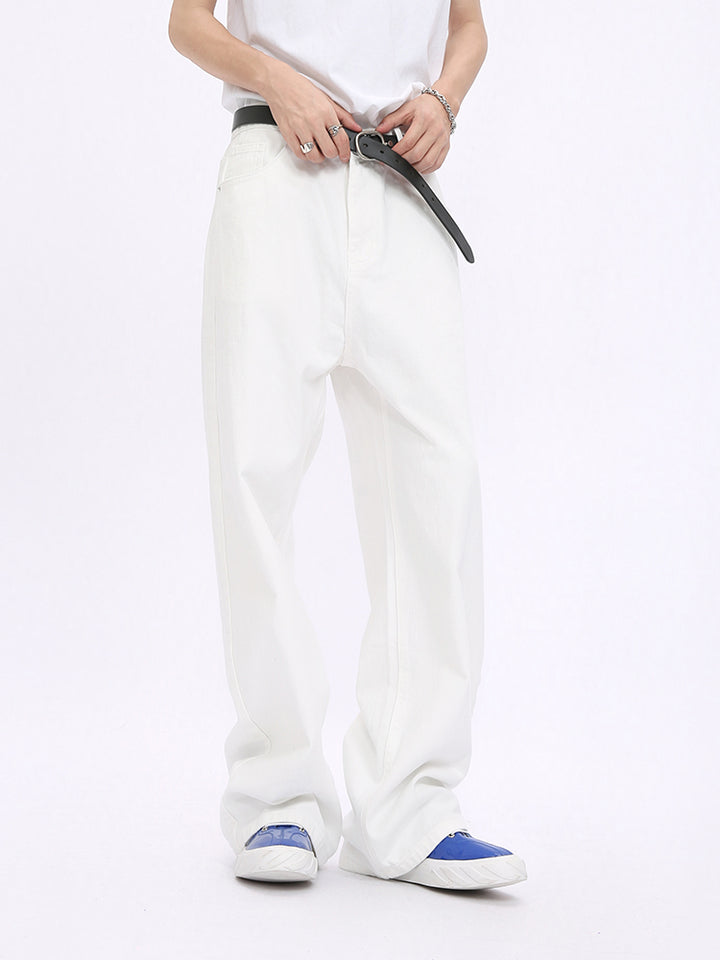 Lockere Mid-Waist Straight Fit Hose 