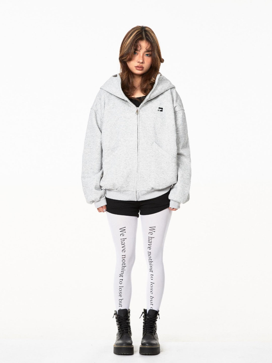 Retro High Collar Hooded Cardigan