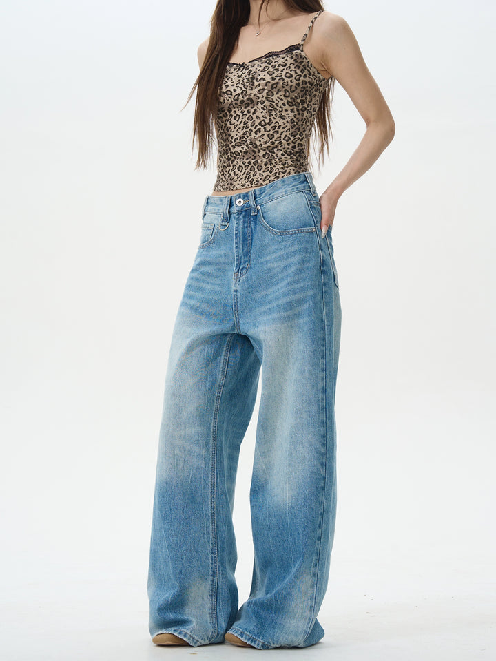 Weit geschnittene Bootcut-Jeans 