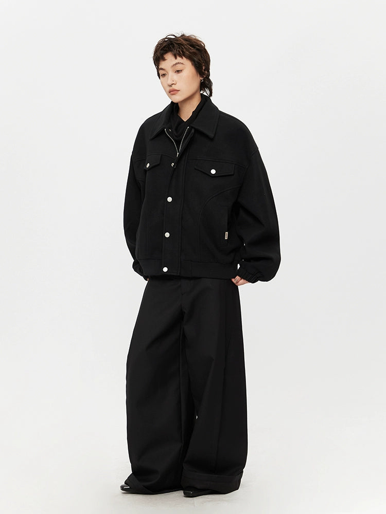 Lapel Wool Loose Fit Jacket