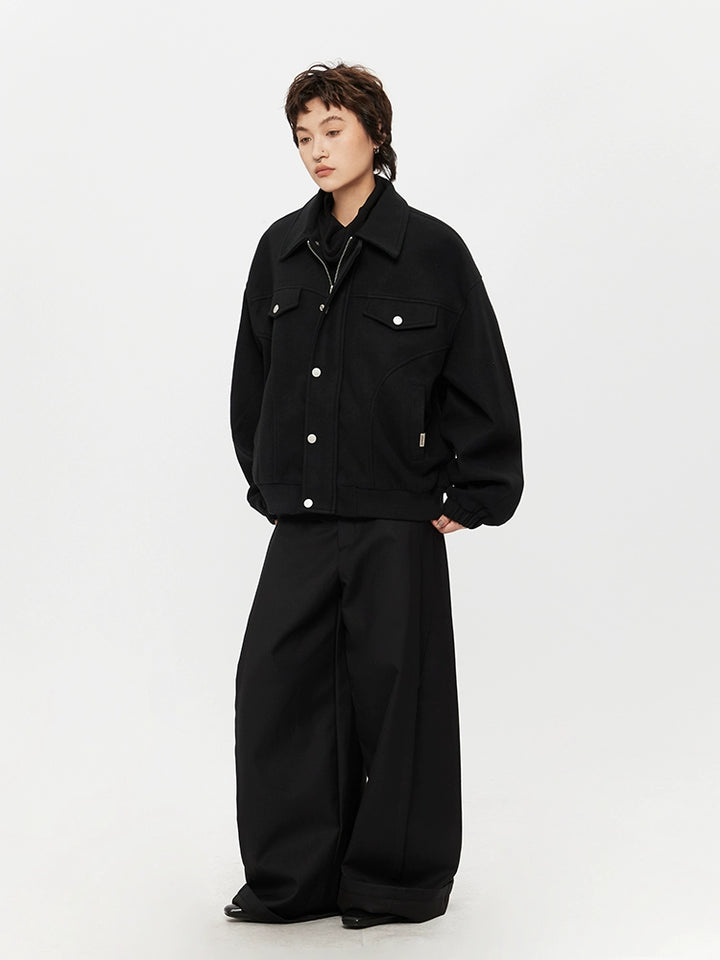 Lapel Wool Loose Fit Jacket