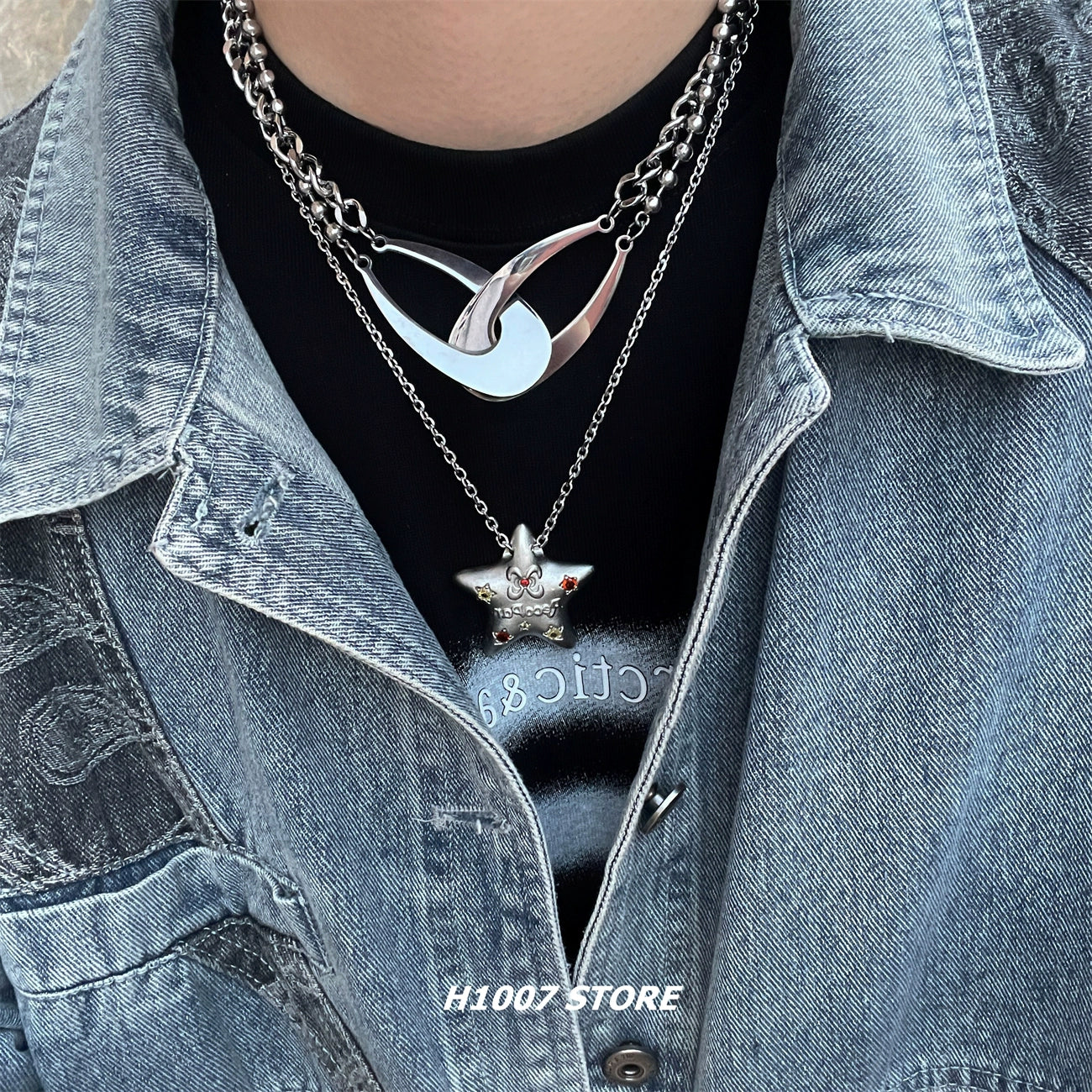 Star Pendant Hip-Hop Clavicle Necklace