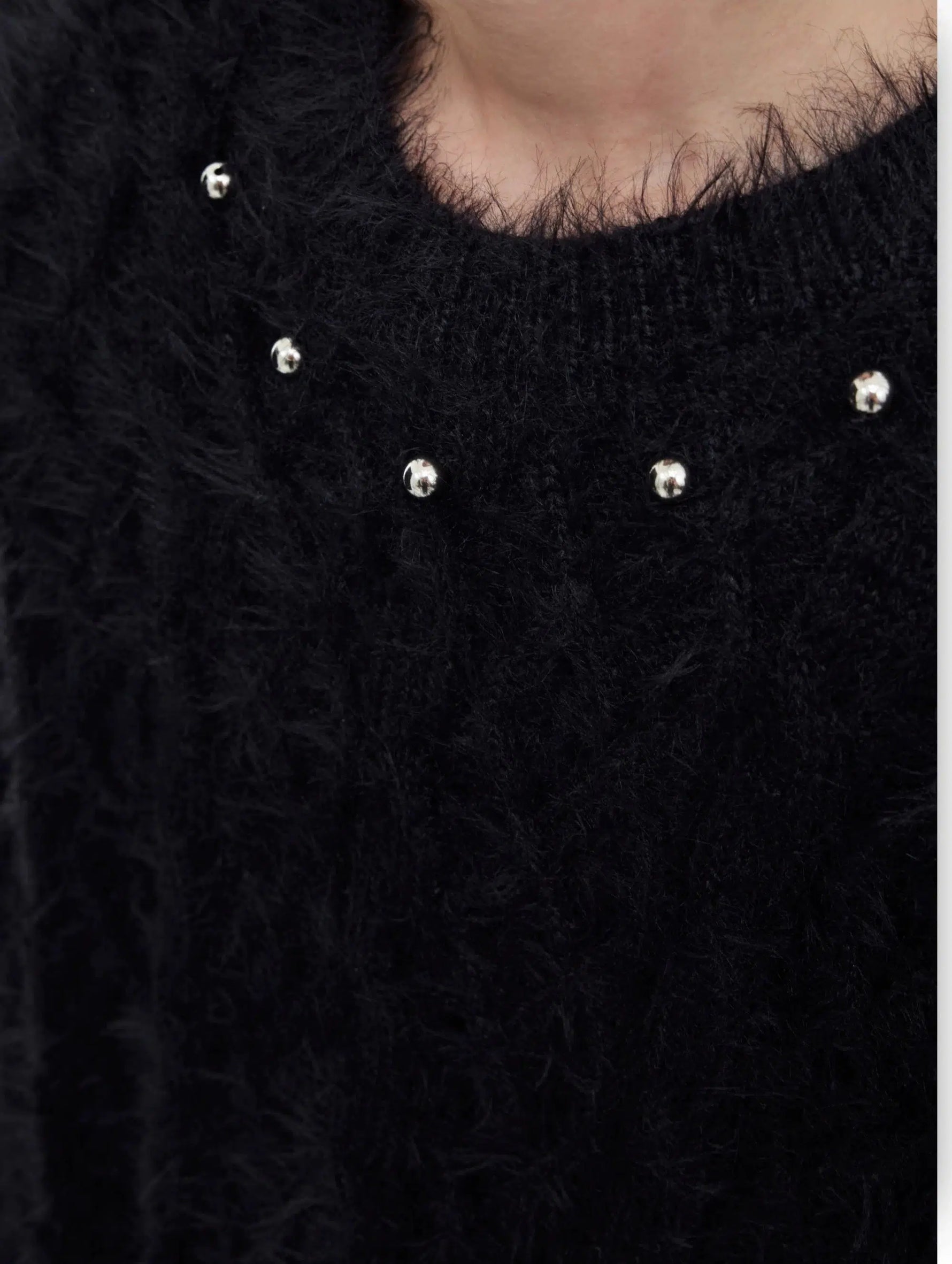 Metal Button Design Knitted Sweater