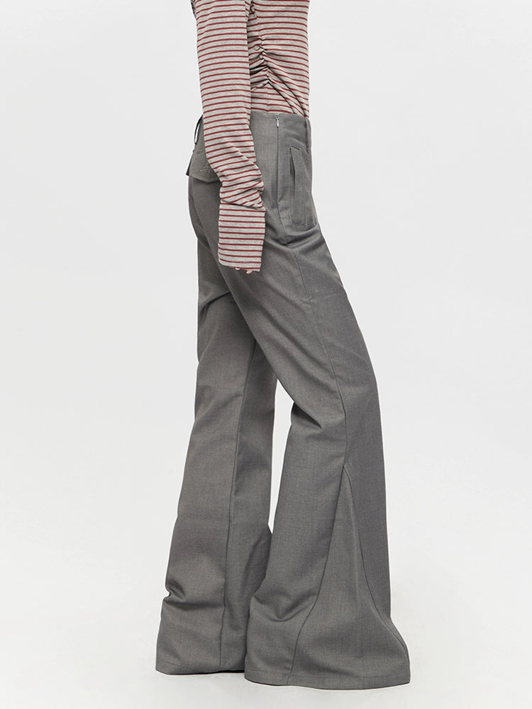 Uitlopende broek met hoge taille, casual 