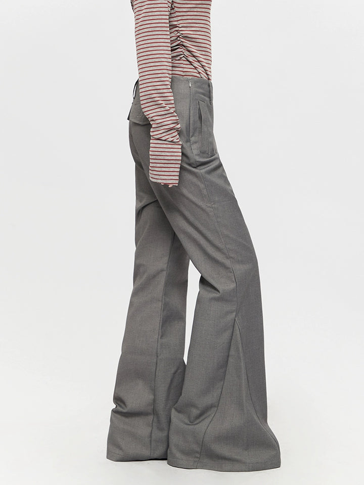 Uitlopende broek met hoge taille, casual 