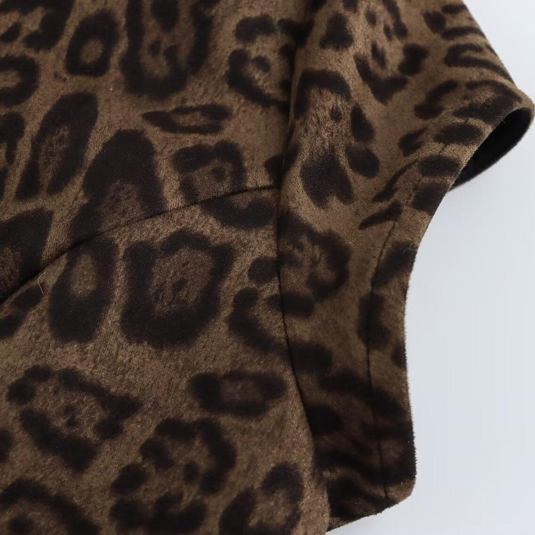 Leopard Print Retro Short Dress