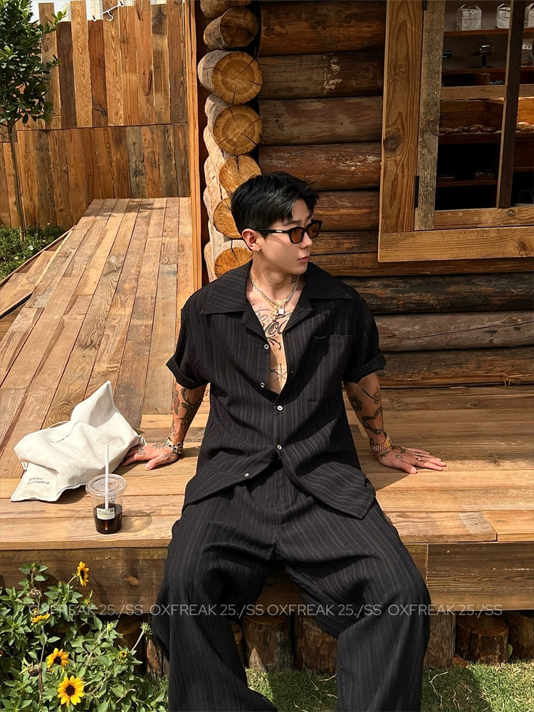Relaxed Fit Cuban Collar Short Sleeve Shirt