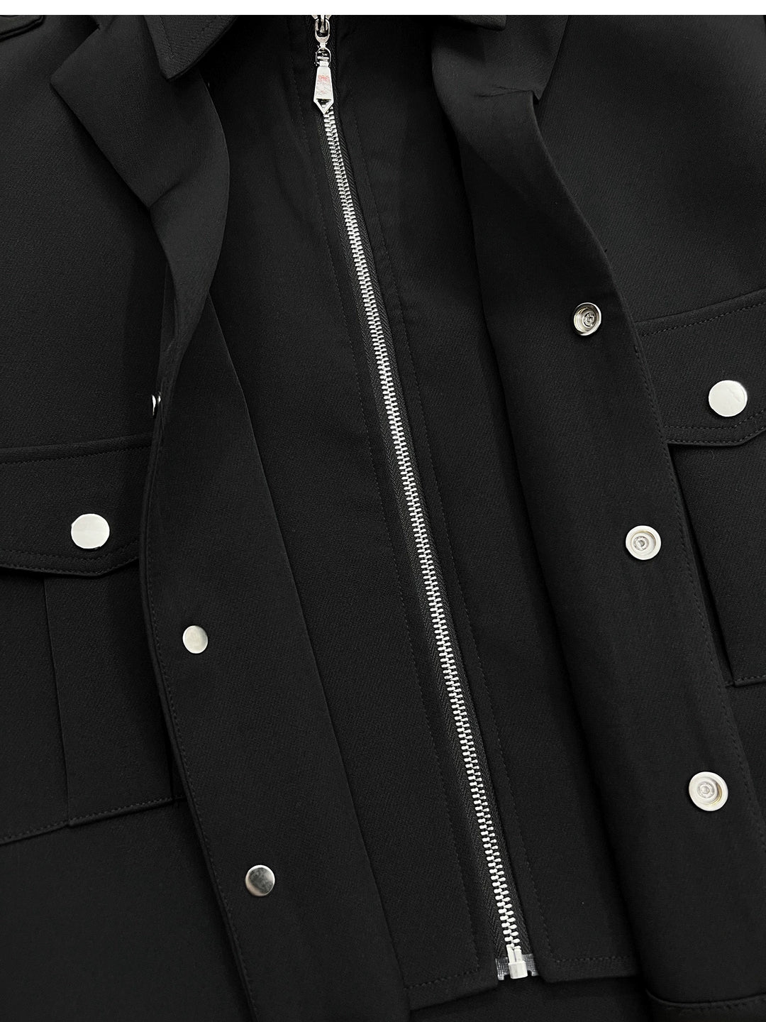 Double Collar Buttoned Short Jacket