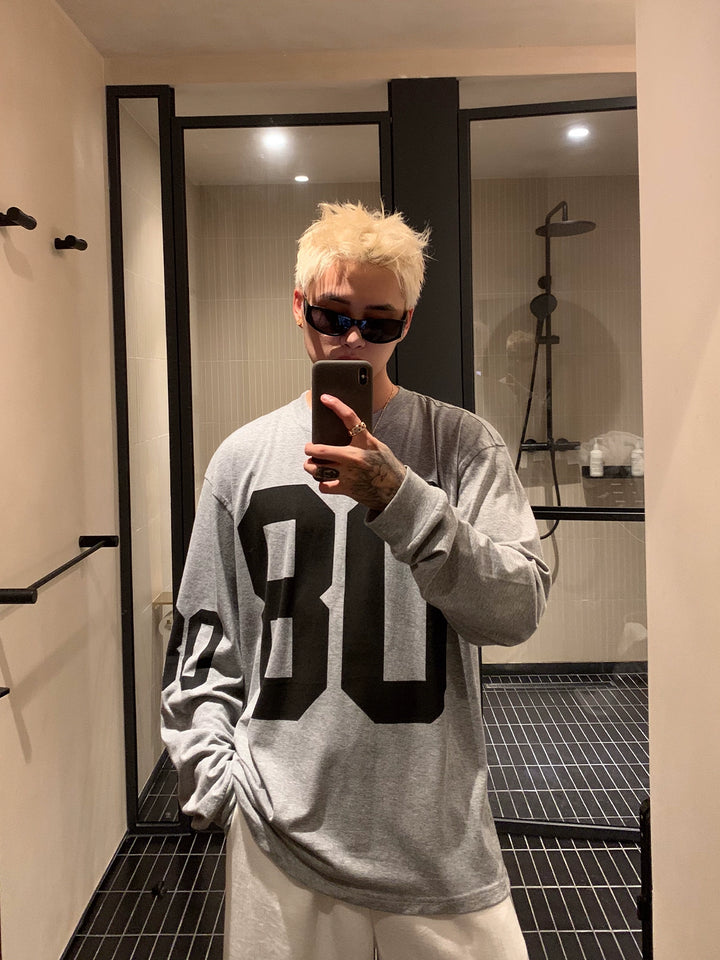 Loose Fit Digital Print Long Sleeve Pullover