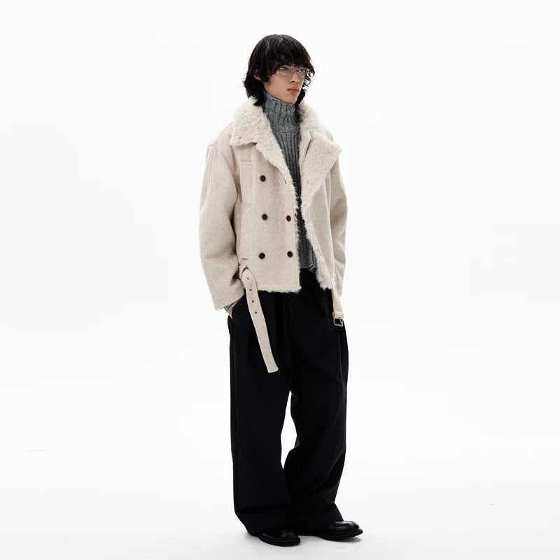 Wool Blend Insulated Loose Fit Jacket