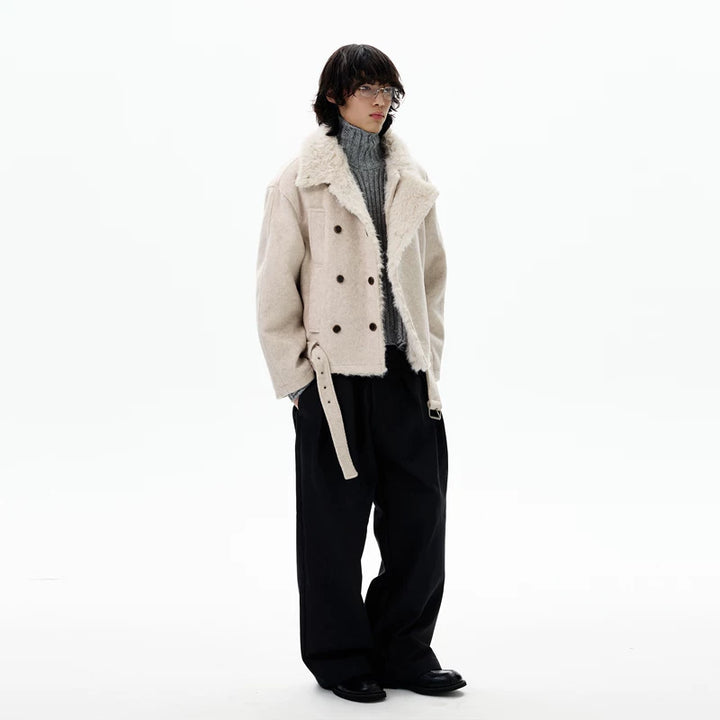 Wool Blend Insulated Loose Fit Jacket