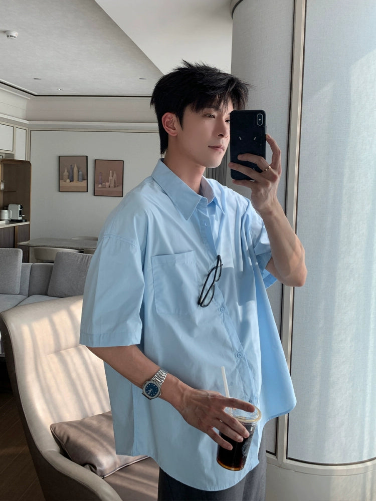 Camisa casual de botones de manga corta 