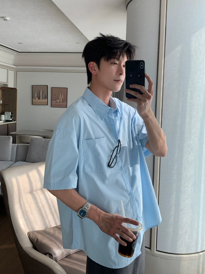 Camisa casual de botones de manga corta 