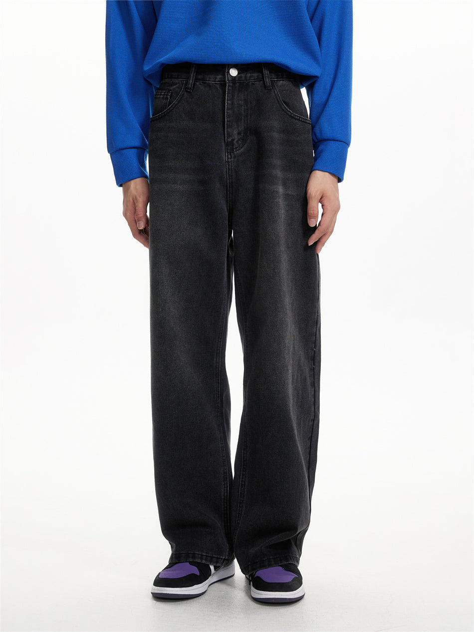 Herren's Lockere gerade Weitbein-Jeans 