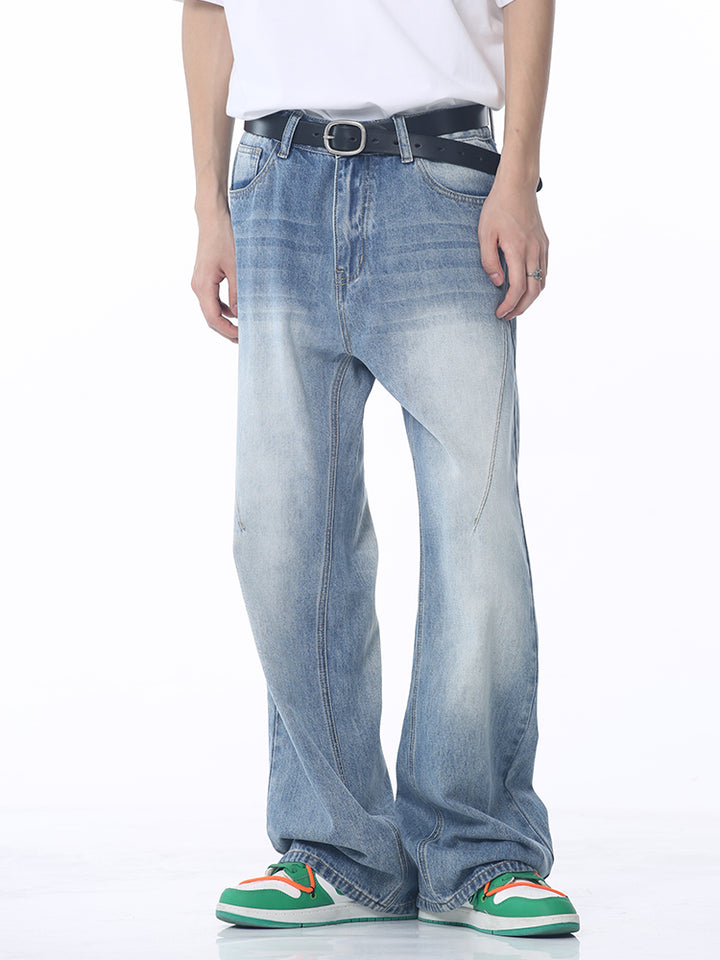 Patchwork Flared Loose Fit Jeans