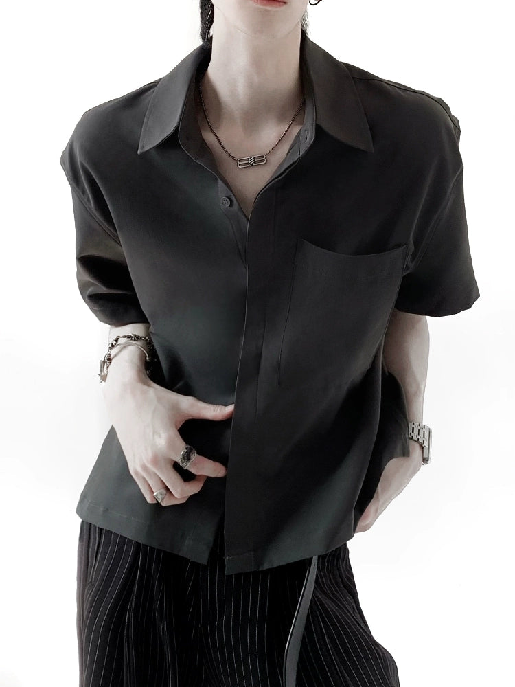 Chemise courte à manches courtes boxy minimaliste 