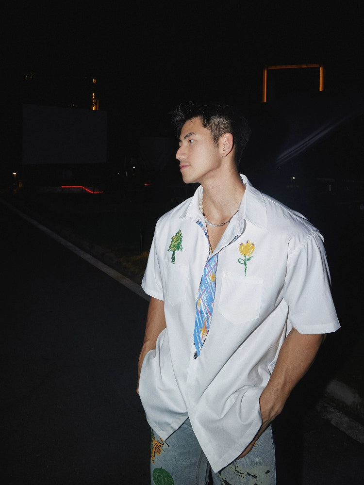 Handgemalte Graffiti Kurzarmshirt 