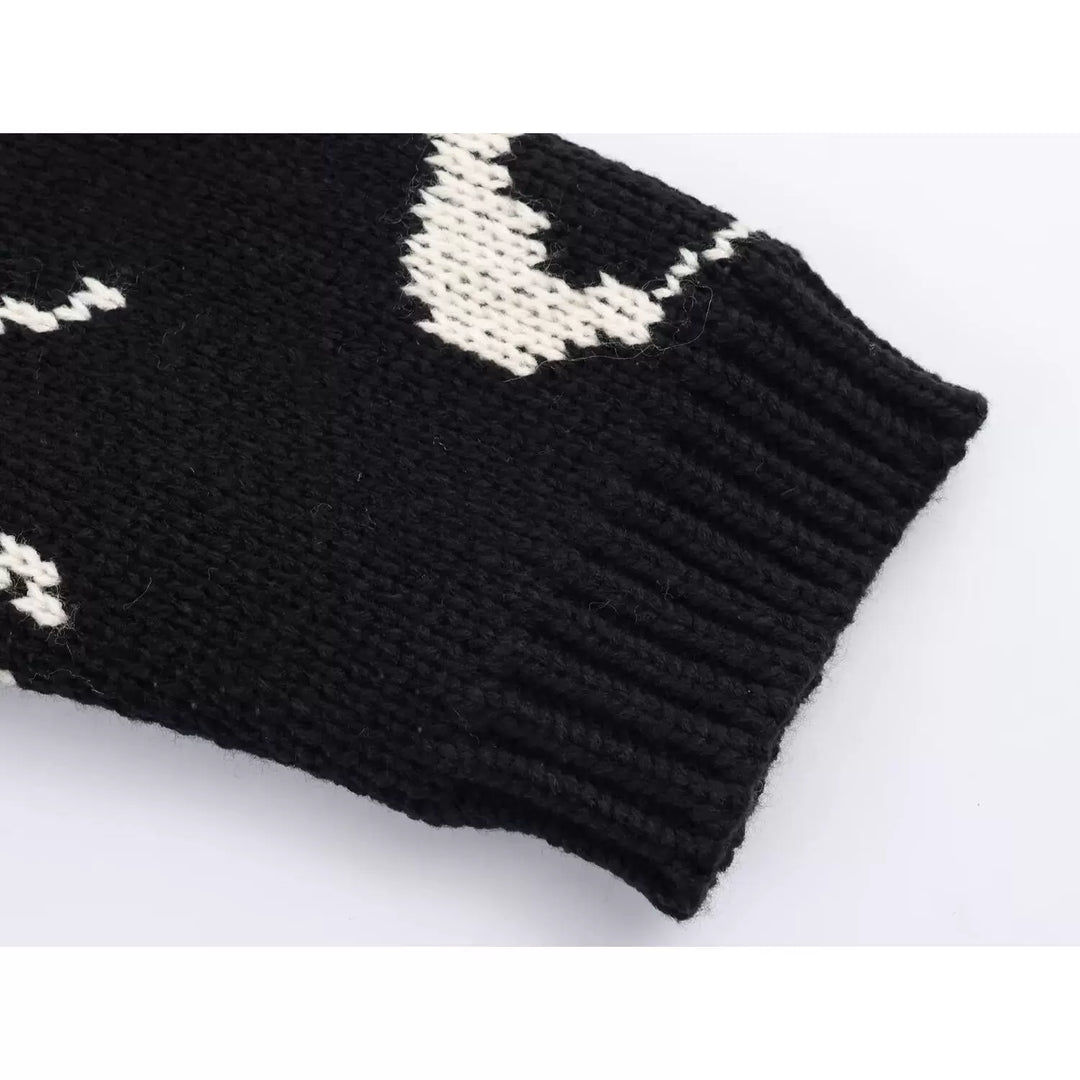 Gilet en tricot jacquard à motif point d'interrogation 