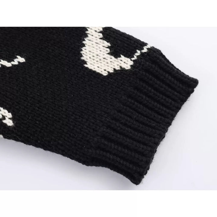 Gilet en tricot jacquard à motif point d'interrogation 