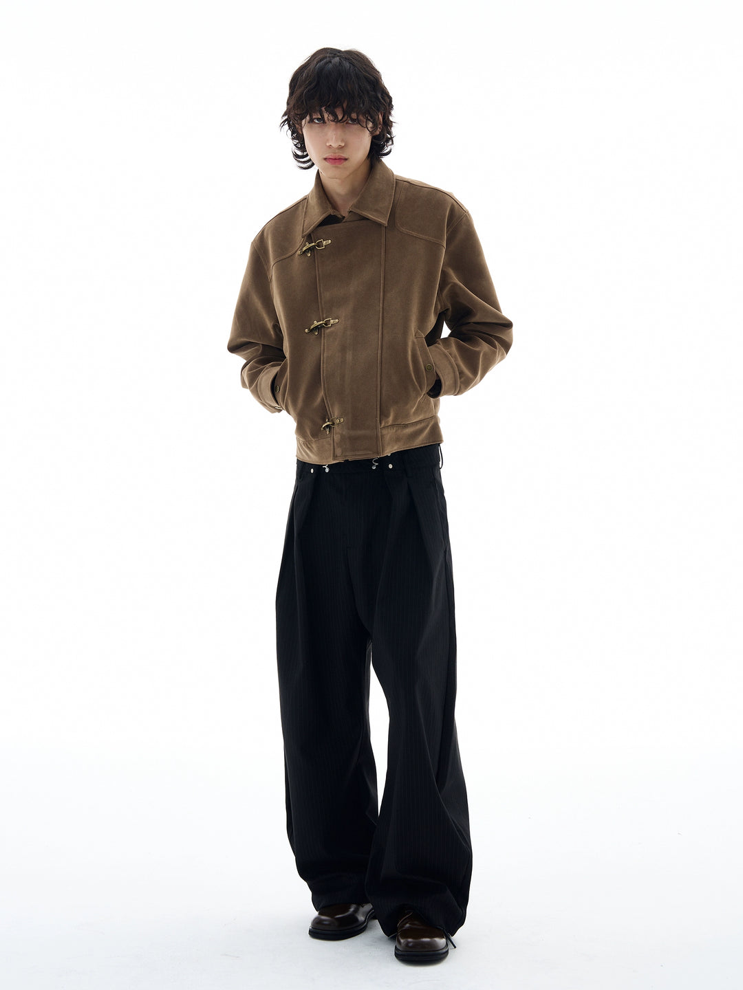 Suede Toggle Button Jacket