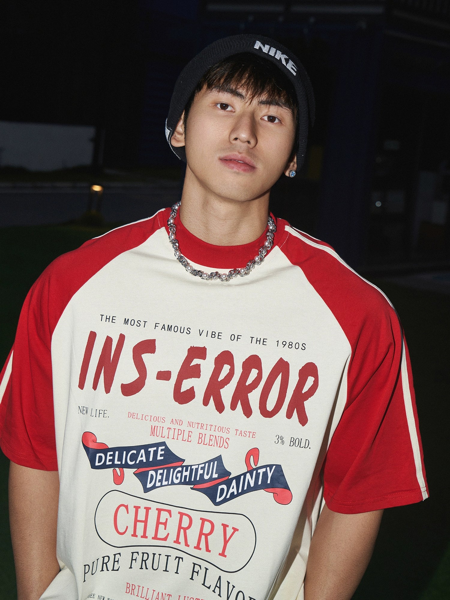 Übergroßes Grafik-Raglan-T-Shirt mit kurzen Ärmeln 