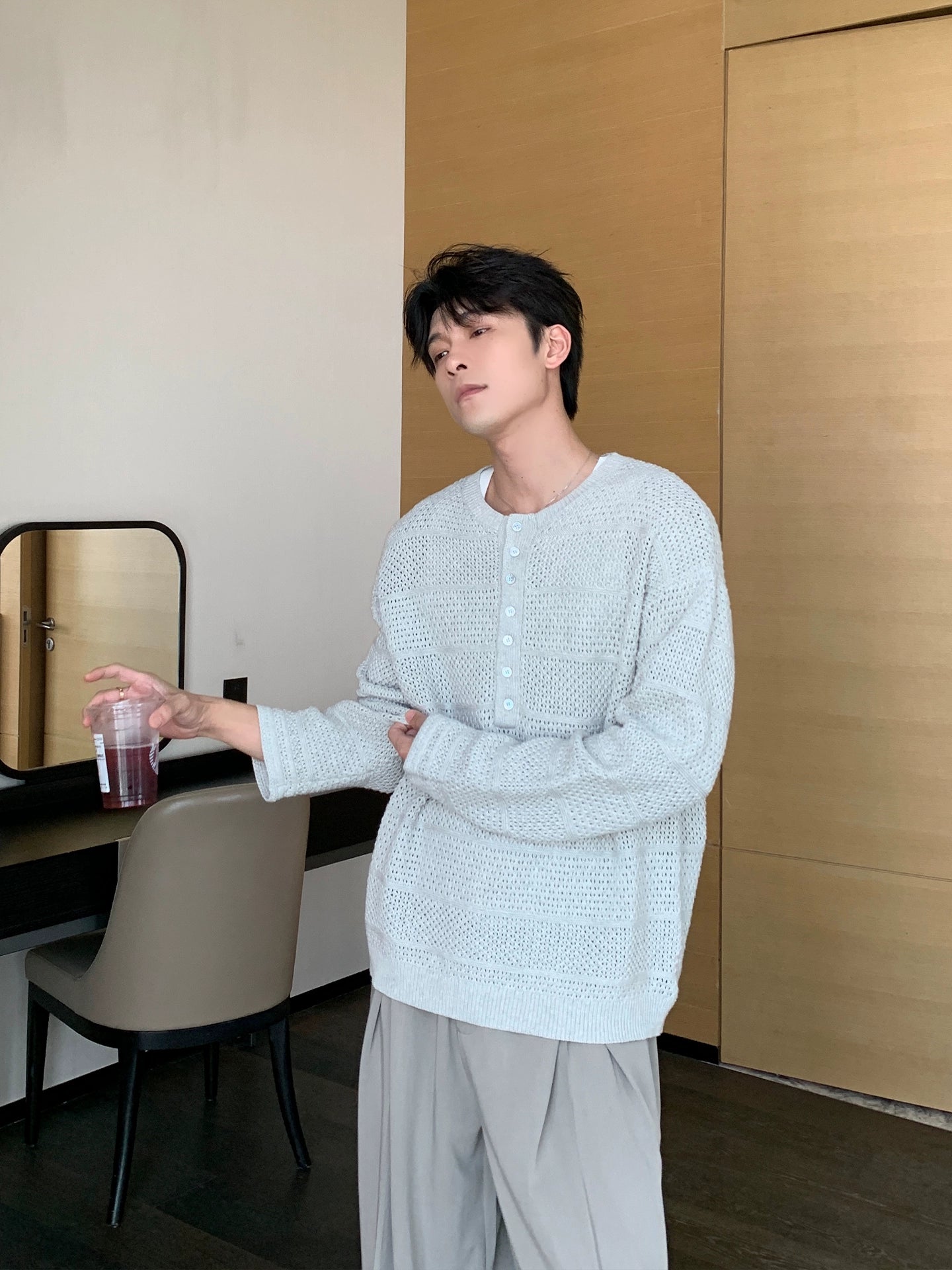 Knit Half Button Sweater