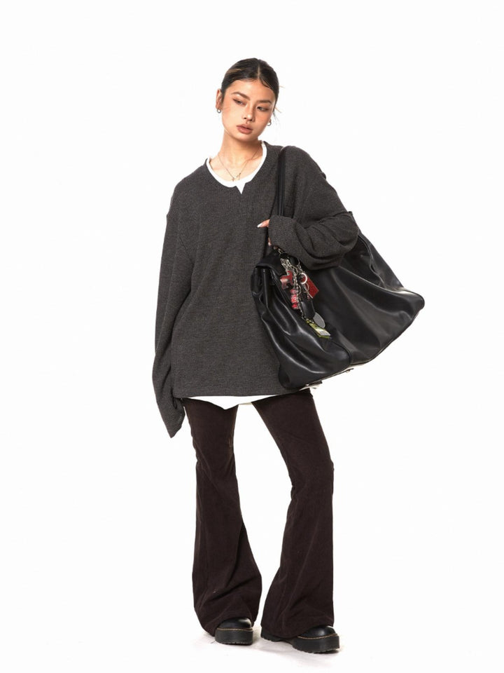 Retro Texture Two-Piece Sweatshirt