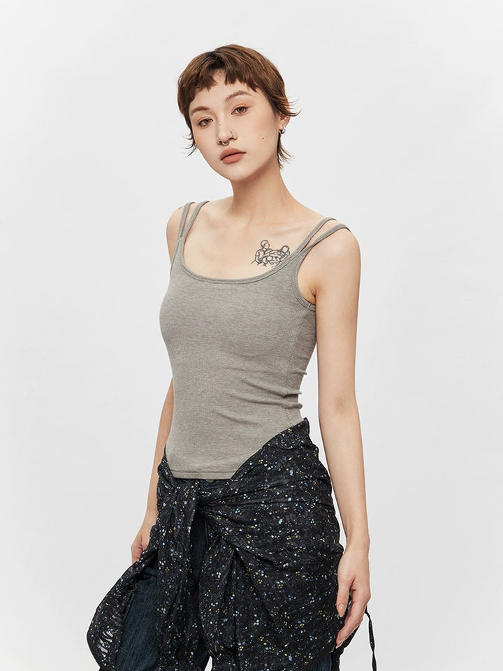 Double Strap Slim Fit Camisole Tank