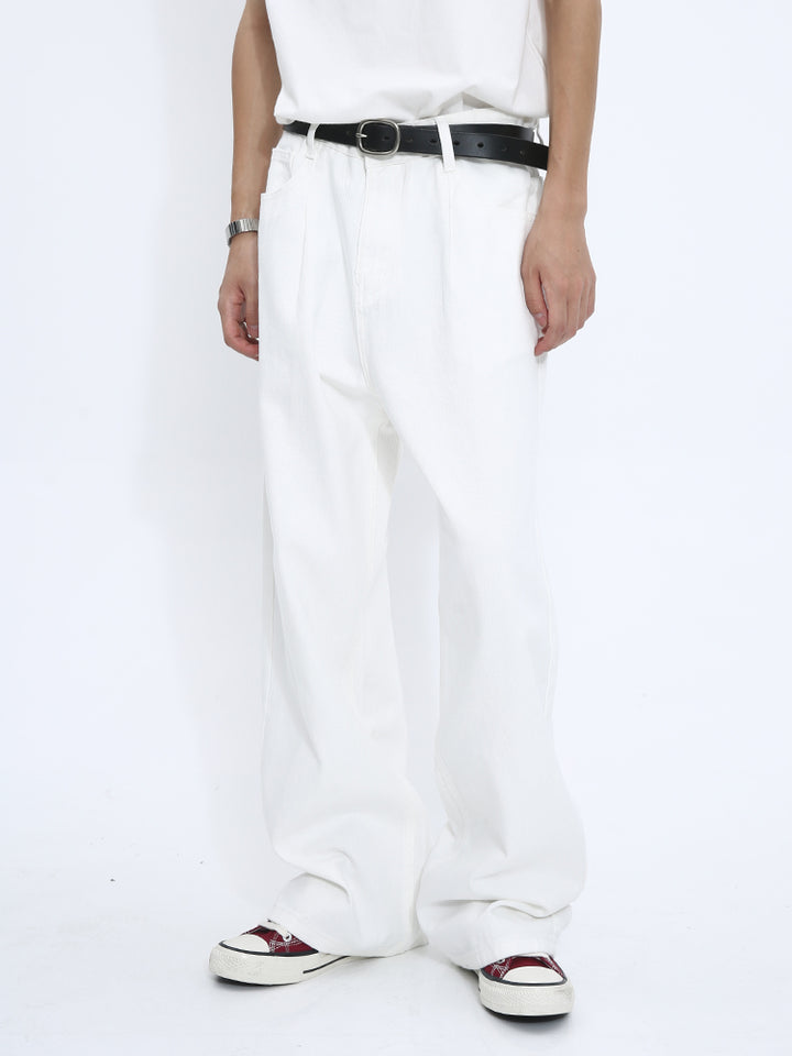Pantalons en coton larges et droits 