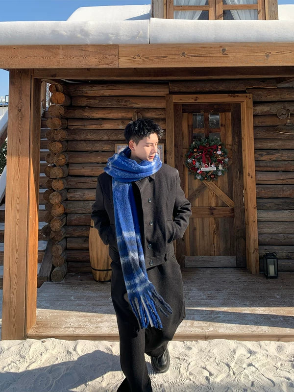 Manteau long en mélange de laine rétro 