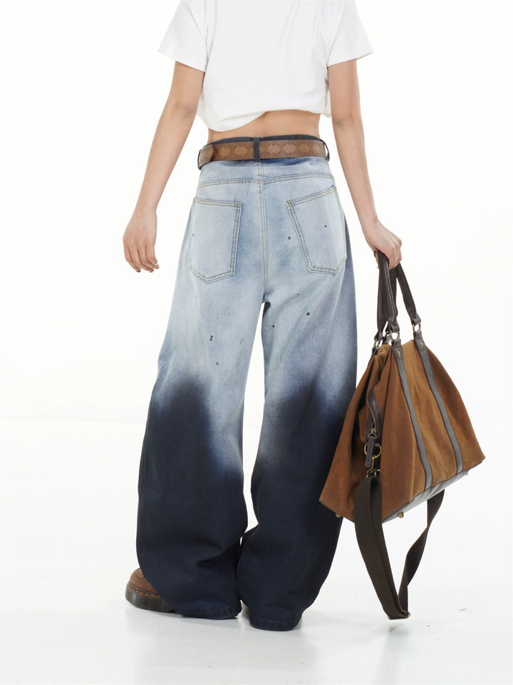 Verweerde gradient wijde pijpen jeans 