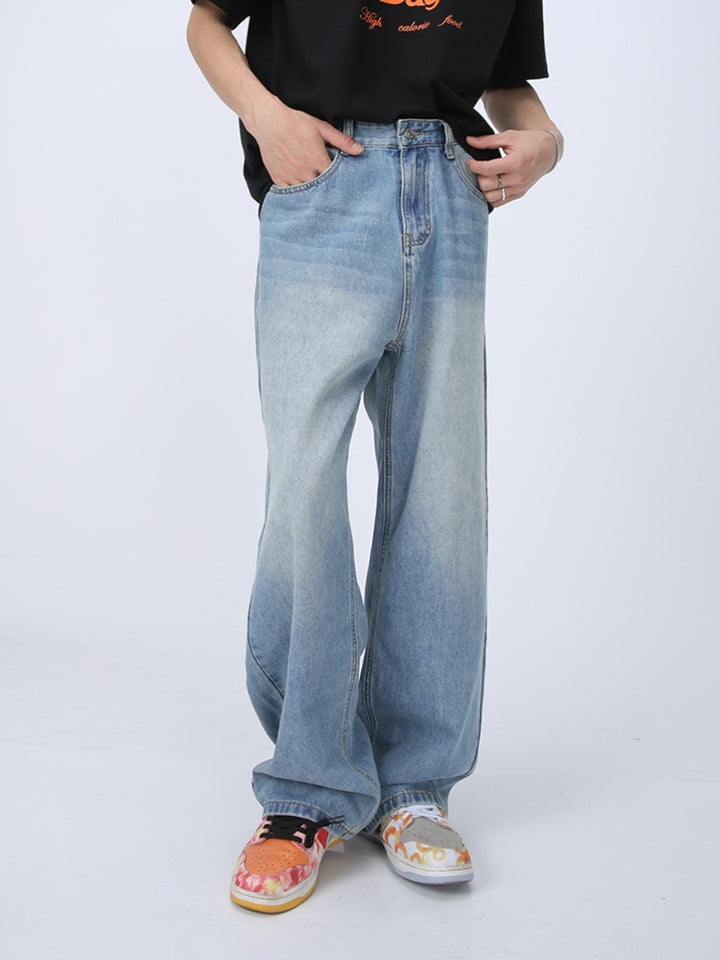 Jeans de pierna ancha sueltos y versátiles 