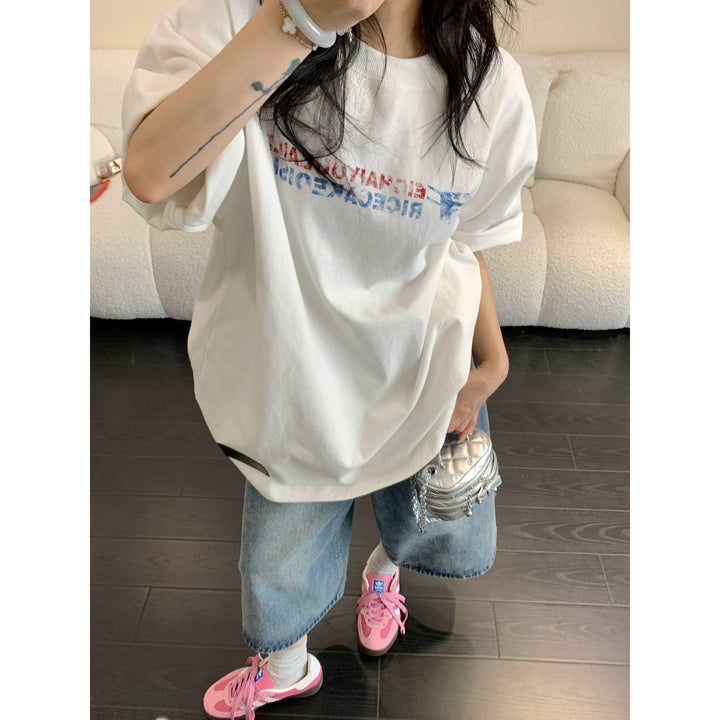 Relaxed Fit Letter Print T-Shirt
