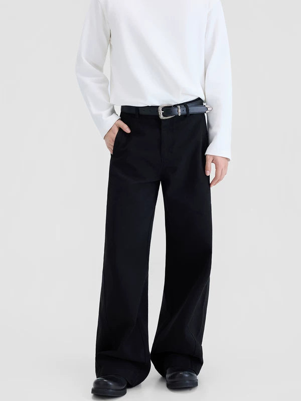 Retro weit geschnittene gerade Beinform Hose 