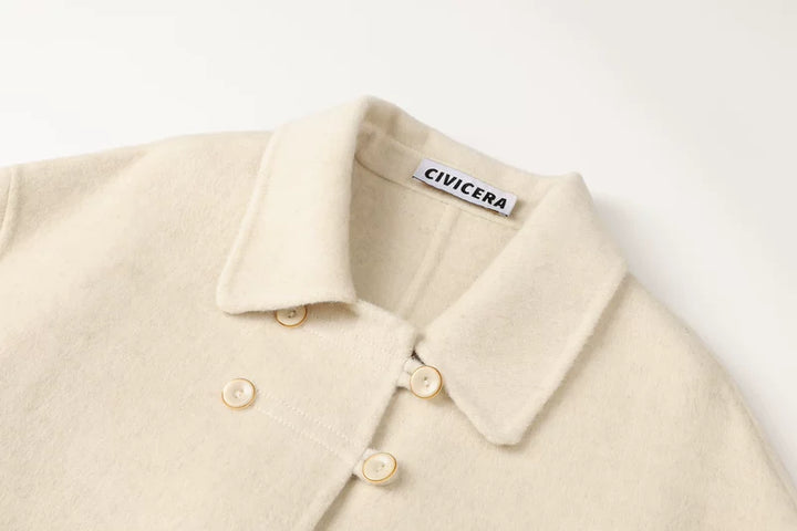 Lapel Lang Ull Avslappet Passform Kåpe 