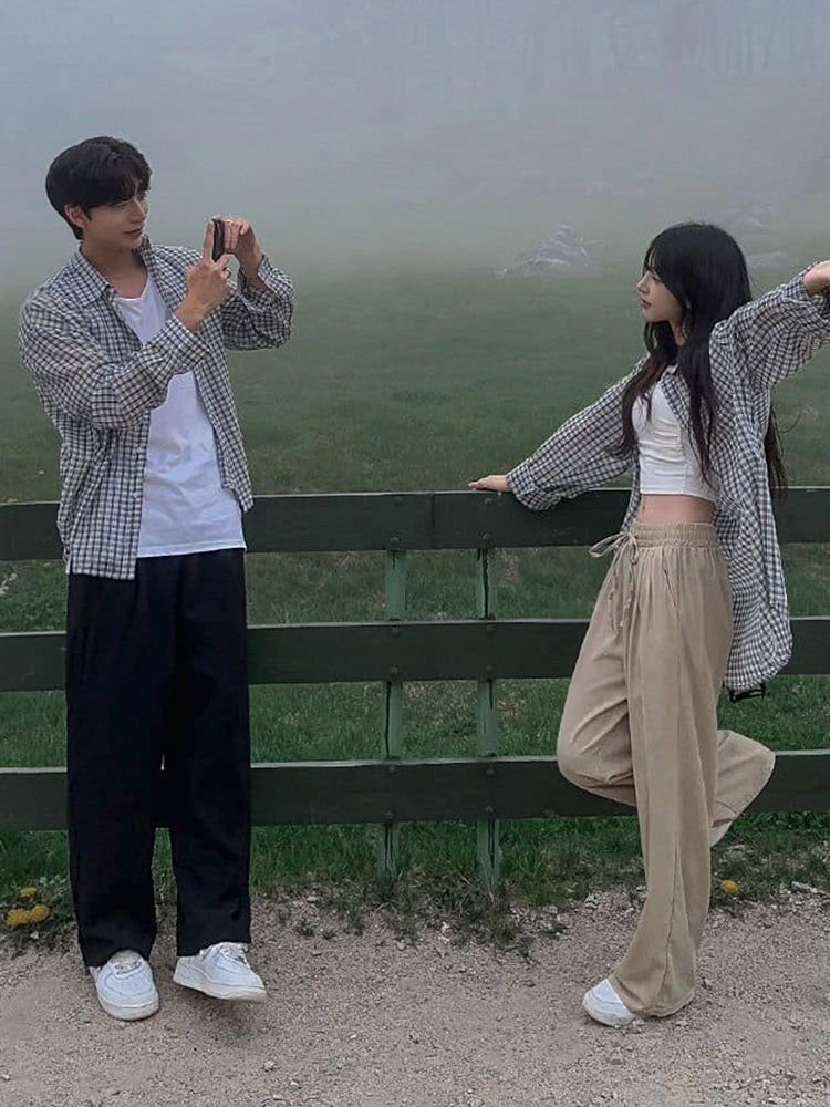 Linen Wide Leg Drawstring Casual Pants