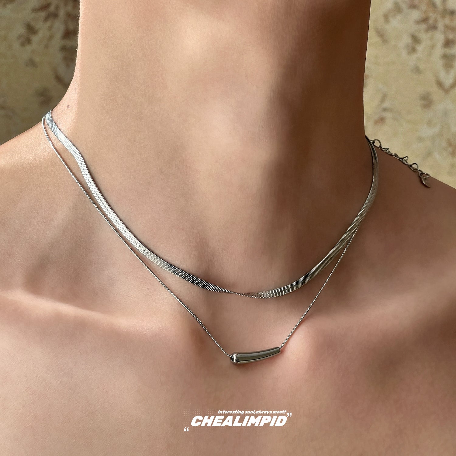 Double Layer Titanium Steel Snake Necklace