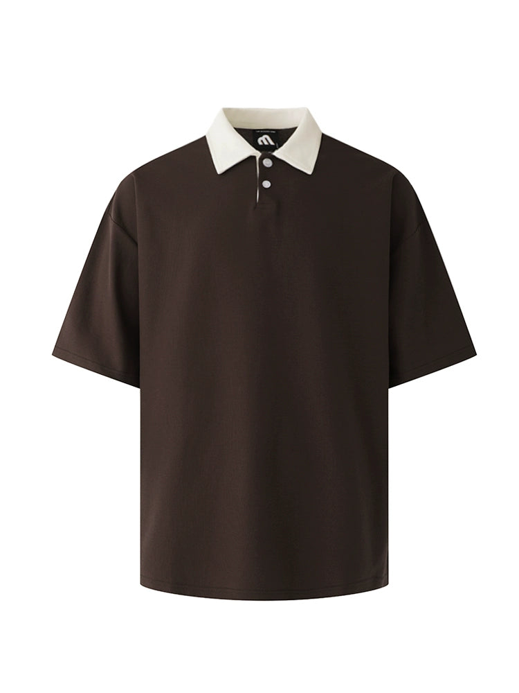 Polo a maniche corte con contrasto retro 