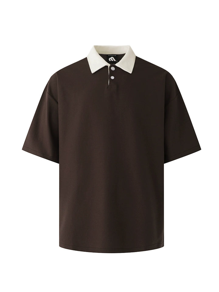Polo a maniche corte con contrasto retro 
