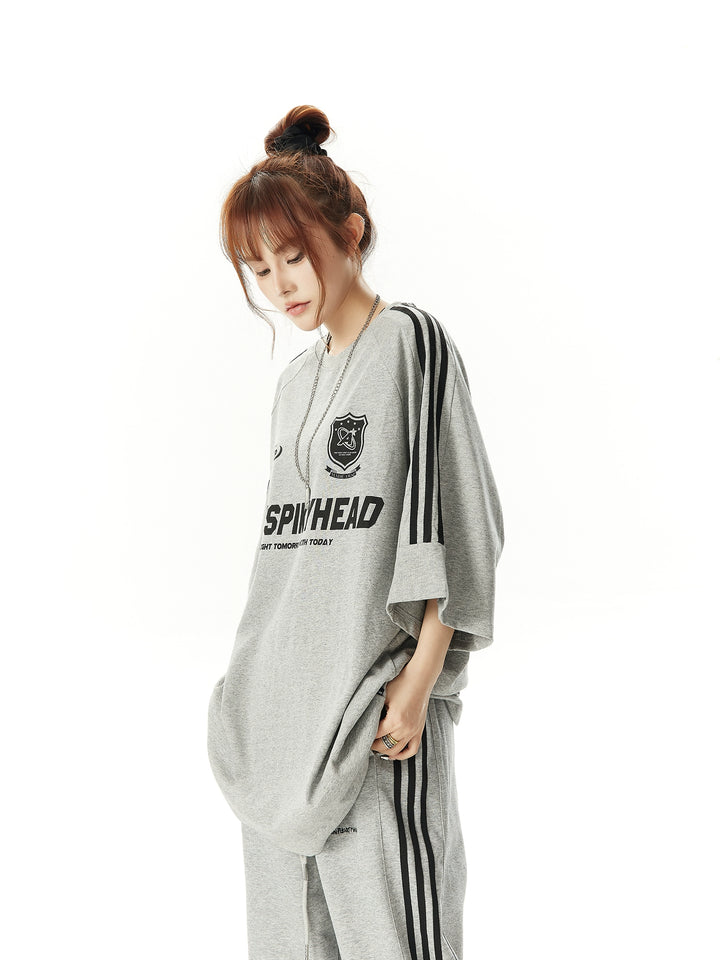 Striped Short Sleeve Casual Sports T-Shirt